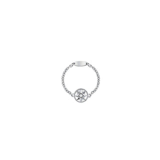WHITE SILVER ROSE DES VENTS RING