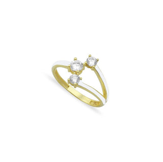 WHITE 3 SOLITAIRE RING