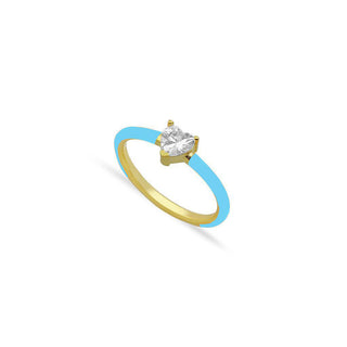 NEON BLUE WITH HEART SOLITAIRE RING