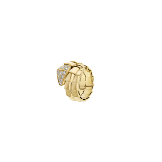 DOUBLE GOLD PLAIN WITH DIAMOND SERPENTI VIPER RING