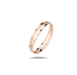 DOUBLE LOVE BRACELET ROSE GOLD WITH PINK DIAMOND