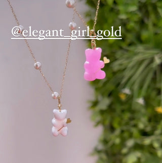 Pink Magic gummy bear in 18k gold
