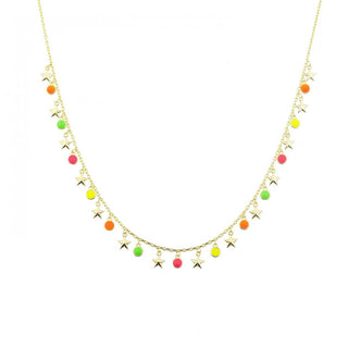 NEONS STARS WITH BEADS NECKLACE
