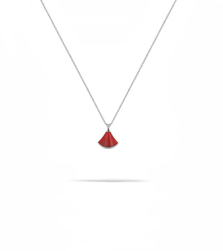 SILVER RED DIVA NECKLACE